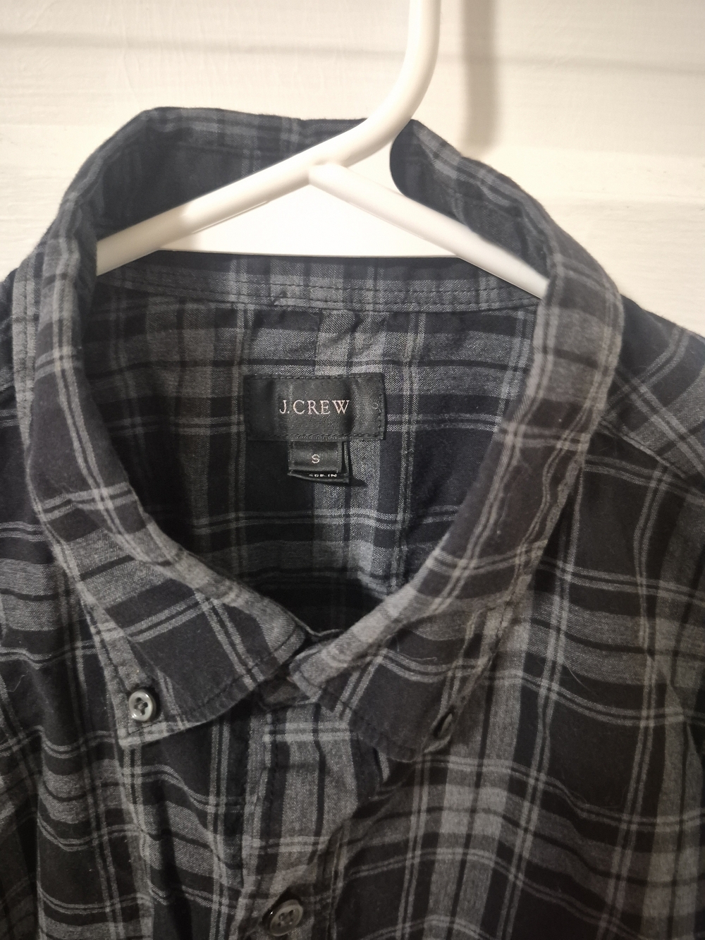 J. Crew Black and Gray Plaid Button-Down Shirt